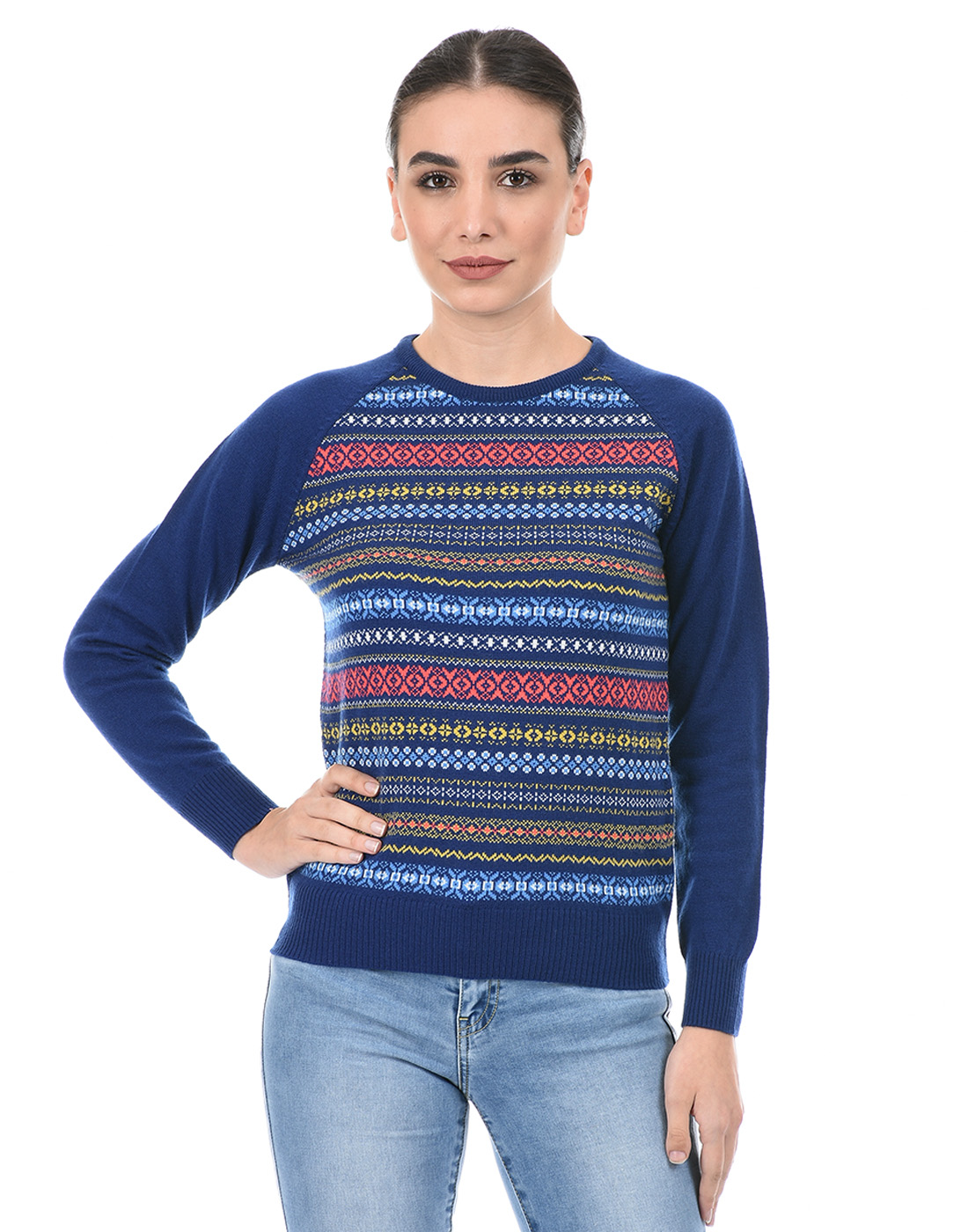 Species Women Blue Woven Sweater